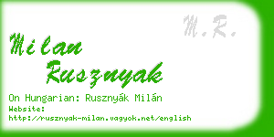 milan rusznyak business card