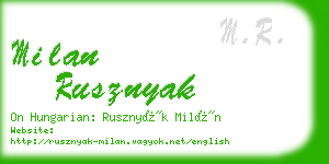 milan rusznyak business card